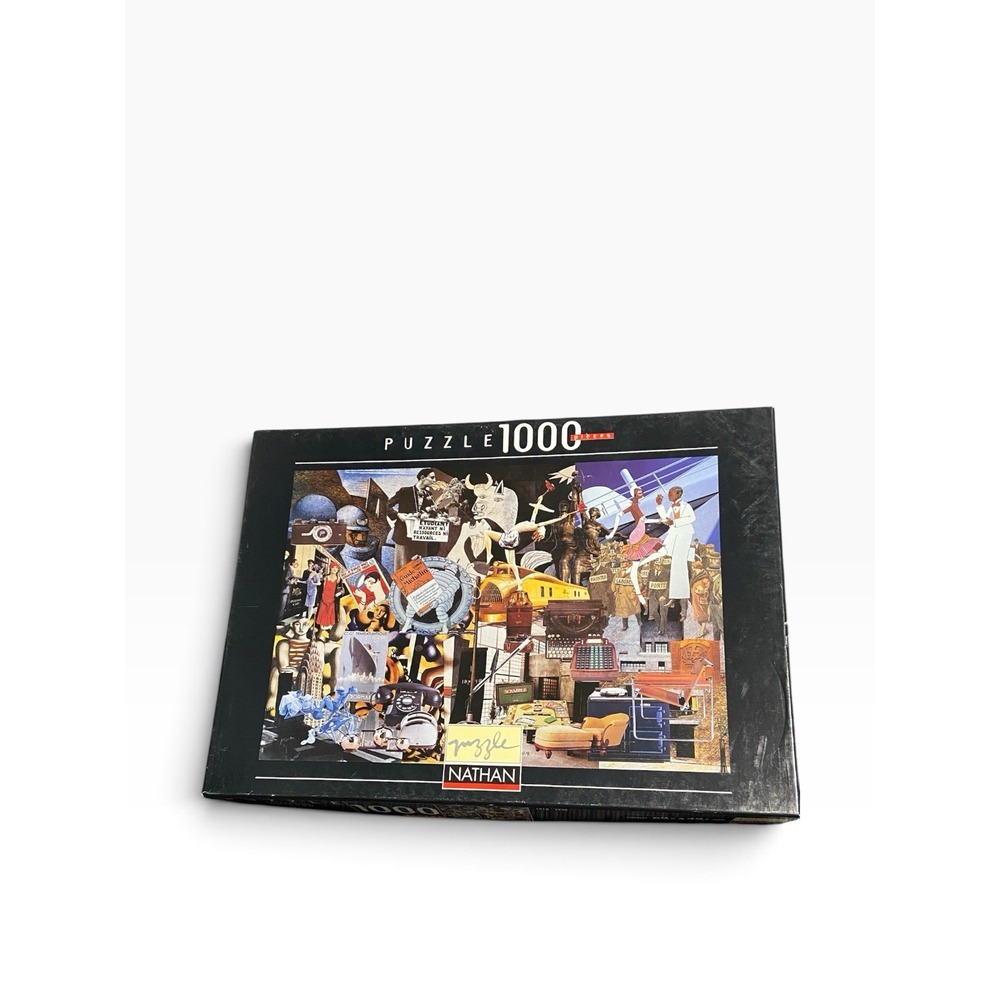 Vintage Nathan 1000 Piece Travel Collage Puzzle 1998  Complete